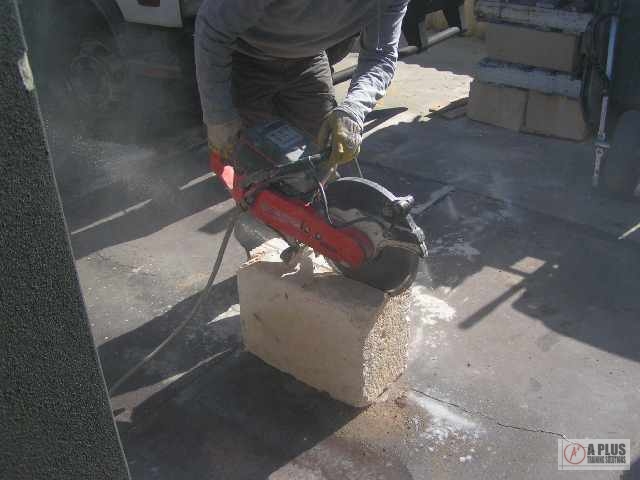 Cutting Limestone with Husqvarna K950 Power Cutter